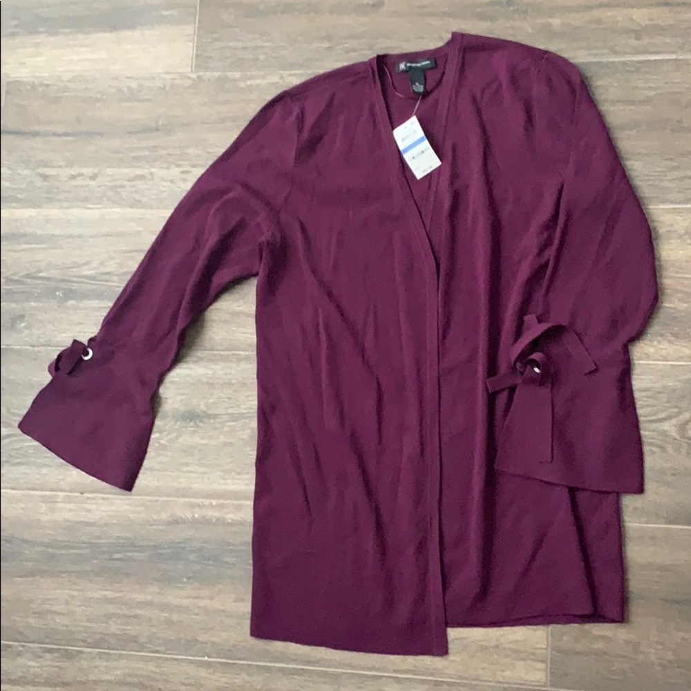 NWT tie cuff cardigan potent purple XL INC Concept